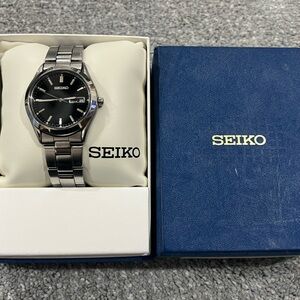 Seiko Classic Black Dial Silver Bracelet Watch
